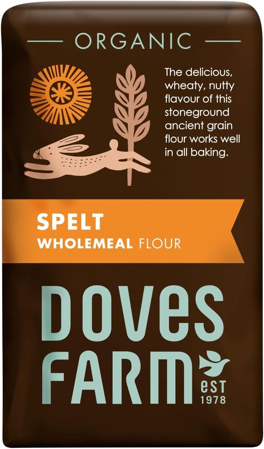 Doves Farm Organic Wholemeal Spelt Flour | Works Well in All Baking | Delicious Wheaty & Nutty Flavor | Healthy Stoneground Ancient Grain Flour | 35.27 Oz/1 kg