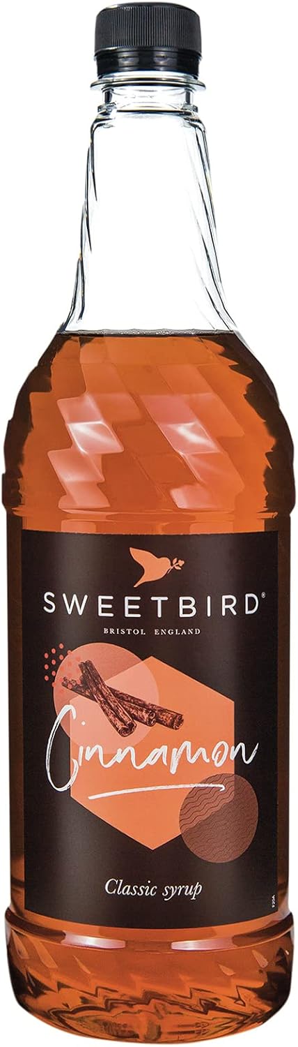 Sweetbird Cinnamon Flavored Syrup – 1 Liter (Vegan, GMO Free, All Natural)