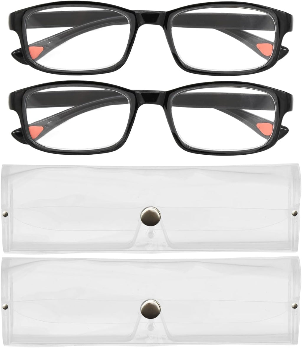 2 Pcs Auto Focus Glasses, Automatic Zoom Reading Intelligent Self Adjusting Presbyopia Anti-Blue Light Glass Adjustable Presbyopic Color-Changing Smart Look Far And Near For Men Women(Black)