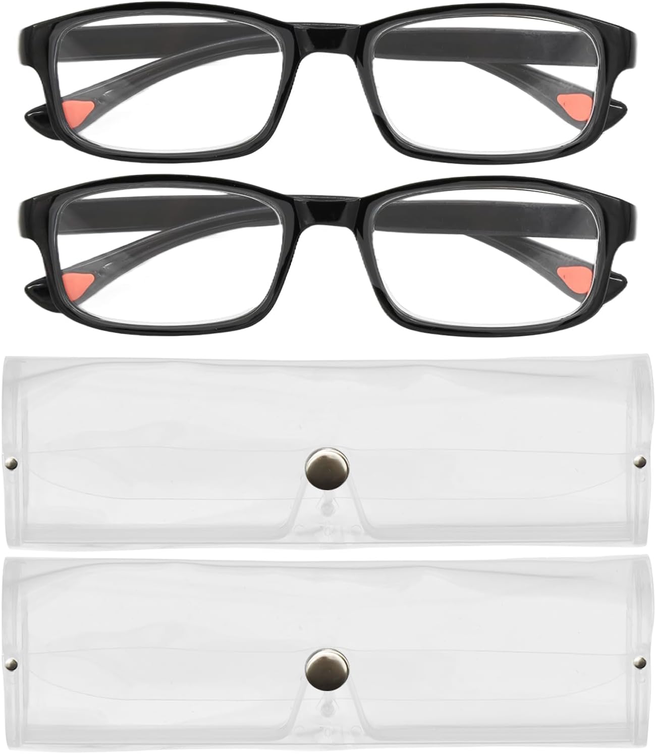 2 Pcs Auto Focus Glasses, Automatic Zoom Reading Intelligent Self Adjusting Presbyopia Anti-Blue Light Glass Adjustable Presbyopic Color-Changing Smart Look Far And Near For Men Women(Black)