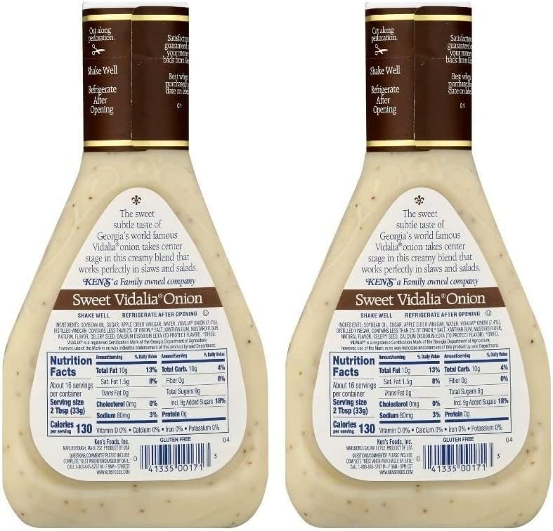 Ken's Steak House Sweet Vidalia Onion Dressing, 16 OZ (Pack of 2)