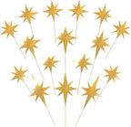 Rsstarxi 30 Pack Star Cupcake Toppers Assembled Sparkle Twinkle Star Cupcake Toothpicks for Baby Shower Wedding Engagement Bridal Shower Birthday Party Cake Decorations Gold