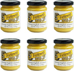 TRACKLEMENTS - Strong English Mustard - Spicy Hot Yellow Mustard, Condiments for Recipes - Sauce Goes with Steaks & Burgers - Gluten Free, VEGAN, Non-GMO - 4.94oz Jar - Pack of 6