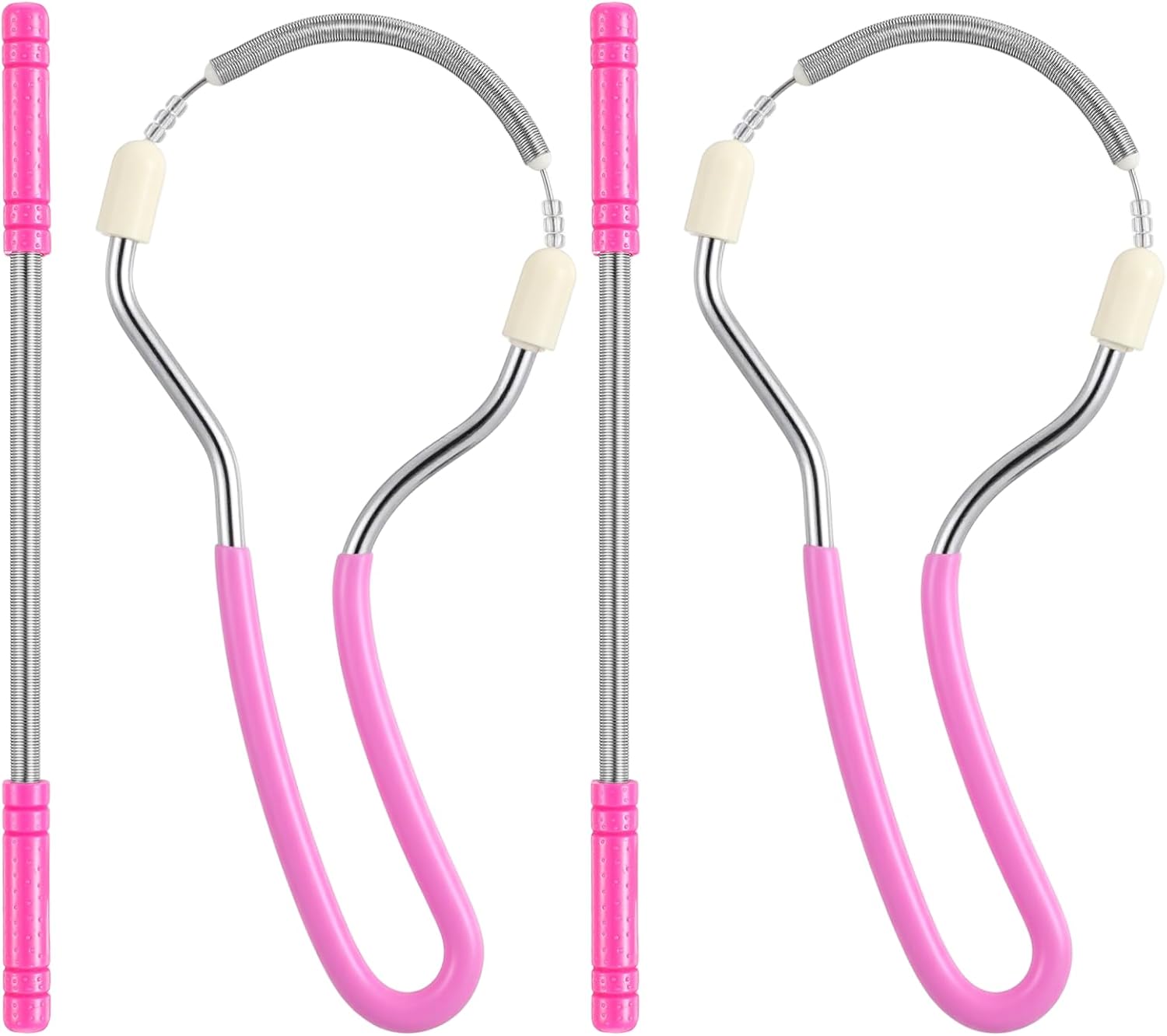 TIESOME 4Pcs Spring Facial Hair Removers for Women, Spring Manual Epilator Face Hair Remover with Handle Hair Removal Threading Tools