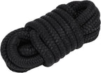 Keenso Dock Line, Double Nylon 3/8 Inch X 15ft Marine Grade Boat Rope with 12in Eyelet, for Boats up to 35ft in Lakes Rivers Marinas (Black)