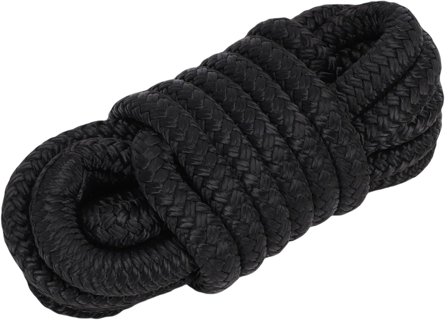 Keenso Dock Line, Double Nylon 3/8 Inch X 15ft Marine Grade Boat Rope with 12in Eyelet, for Boats up to 35ft in Lakes Rivers Marinas (Black)