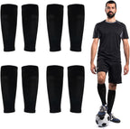 4 Pairs Leg Sleeves for Soccer, Shin Guard Sleeves Accompany Grip Socks, Youth Adults
