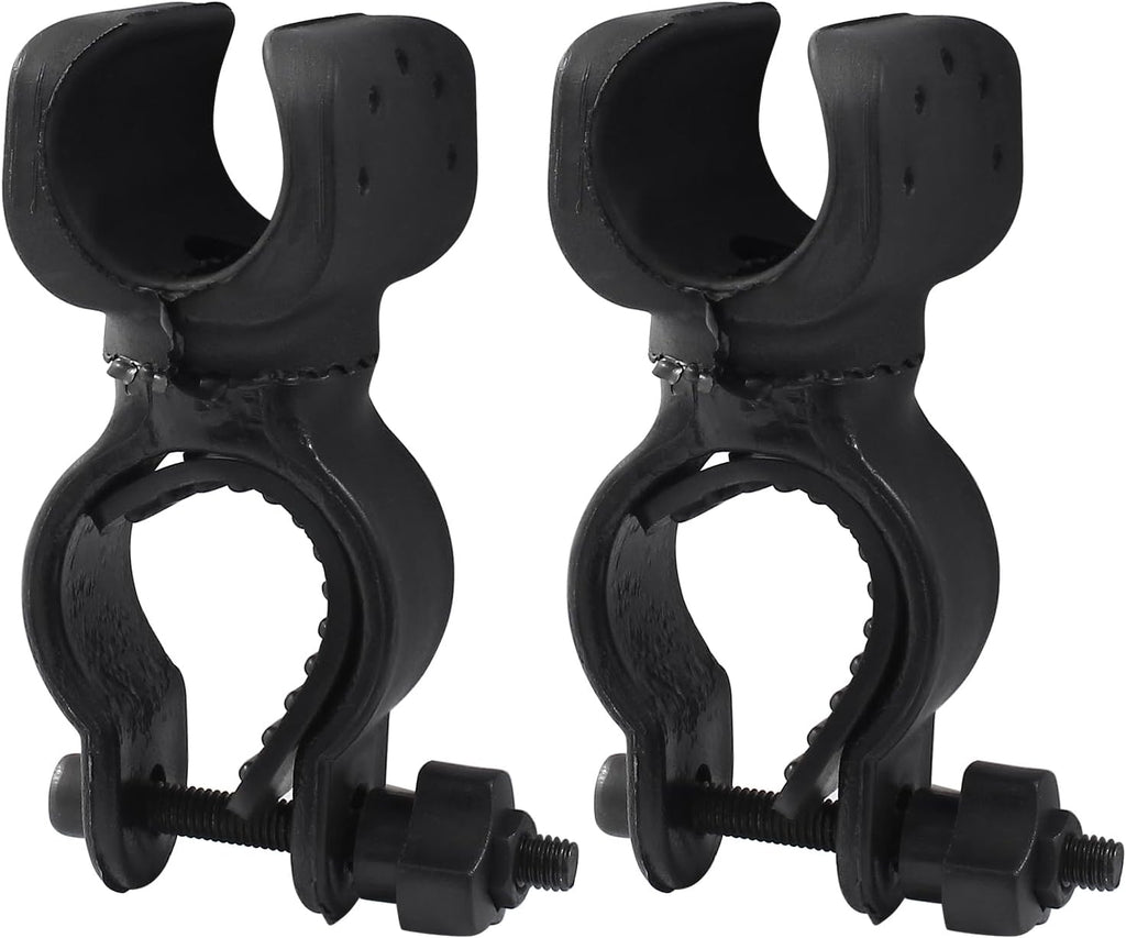 Waziaqoc 2 Pcs Cane Holder for Walker Accessories, Black Universal Crutches Stick, Walking Stick Cane Drive Rollator Electric Wheelchairs Walking Cane Holder