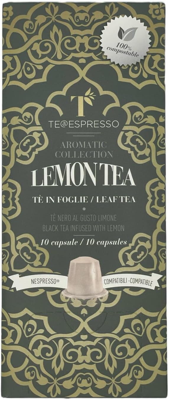 Te@Espresso Lemon Tea Capsules Compatible with Nespresso Machines (Original Line) 10 Capsules per Box Made in Italy