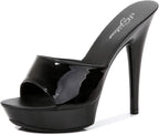 YIYA High Heeled Mules for Women Open Toe Stilettos Sandals Summer Platform High Heels Slides Dress Party Backless Shoes