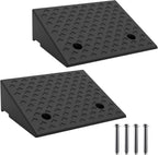 Heavy Duty Rubber Curb Ramp,2 PC 6.3" Rise Height,3 Tons(6600 LB) Capacity,Sidewalk Threshold Driveway Curb,Slope Ramps for Dock Bike Vehicle Wheelchair Warehouse Motorcycle (6.3 inch Height)