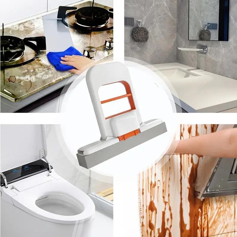Expandable Mini Mop - Wet & Dry Multi-Functional Cleaning Tool with Compact Space-Saving Design, Efficient Head & Stylish Handle for Kitchen, Bathroom, Living Room & Car Glass