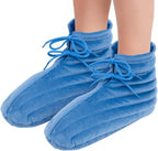 NEWGO Microwavable Slippers for Cold Feet, Heating Pad Booties for Plantar Fasciitis, Arthritis & Achilles Pain Relief - Large Size Hot Therapy Foot Warmers for Men and Women