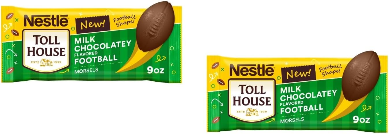 Nestle Toll House Football Shaped Morsels Milk Chocolatey Flavored Baking Chips - 9 oz - 2 pack