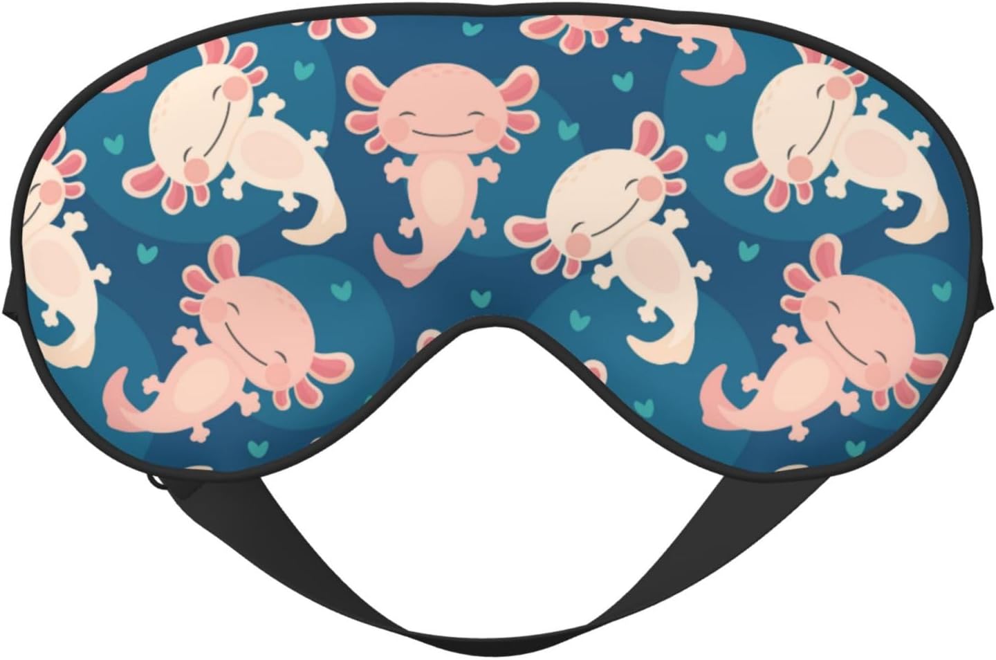 Axolotl Kawaii Sleep Mask Eye Mask with Adjustable Strap Eye Sleep Shade Cover Blocks Light for Women Men Airplane Travel Nap