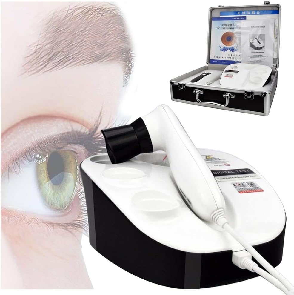 8 Million Pixels Iriscope Diagnostic Eye Analyzer, Analysis Iridology Camera USB Dual Image Display Iriscope for Beauty/Salon/Hospital