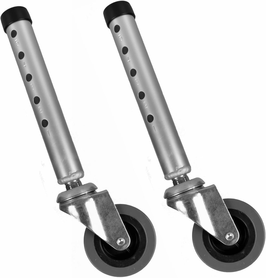 Walker Wheels, Universal Rotating Adjustable Height Replacement Walker Caster, Swivel Walker Wheel Replacement Feet Parts Rollator Accessories (Pack of 2)