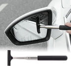 jeseny 1 PC Car Rearview Mirror Wiper Telescopic Auto Mirror Squeegee 98cm Long Handle Cleaning Tool Glass Mist Cleaner Black