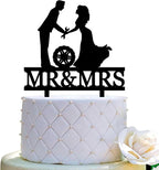Repairman Wedding Cake Topper Car Repairman Couple Cake Topper Wrench Tools Mr&Mrs Wedding Cake Topper