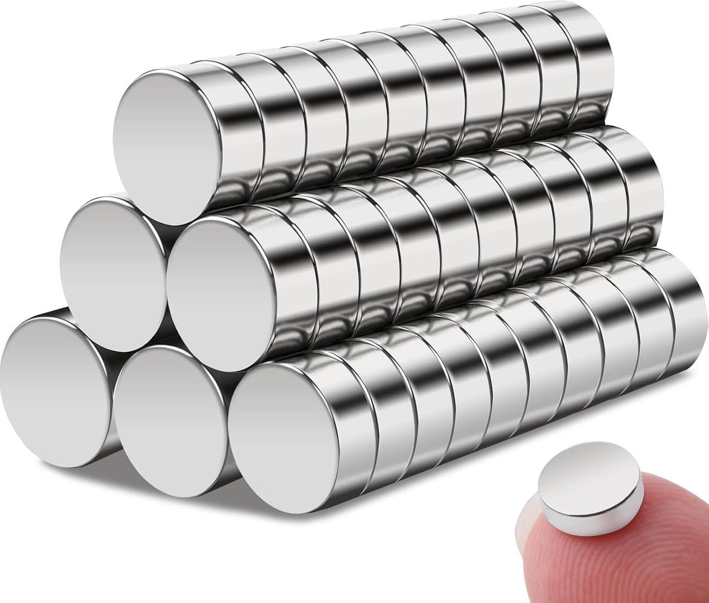 MIN CI Small Rare Earth Neodymium Magnets - 60 Pcs Mini 6 x 2 mm Round Magnets for Refrigerator, Crafts, Whiteboard