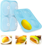 Palksky Mango Silicone Molds, 1Pack 4 Cavity 3D Fruit Pastry Molds for Chocolate, Candy, Ice Cream, Pudding, Jelly, Bakeware, Mousse Cakes Baking Supplies