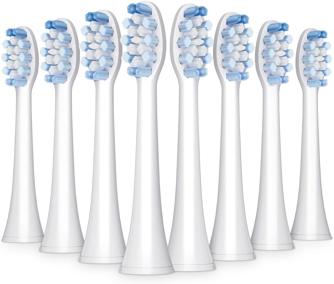 Onlyone Replacement Toothbrush Heads, Compatible with Philips Sonicare and AquaSonic Electric Toothbrush, Soft Electric Toothbrush Heads Refills, White, 8 Pack