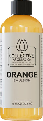 Orange Emulsion for Baking - Natural Flavoring Blend for Cookies, Cakes, Ice Cream, Smoothies, Beverages & More - 16 fl oz Kosher, Pure Orange Emulsion by Collective Aromas Co.