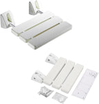 Pilarmuture Folding Shower Seat Wall Mounted,ABS Durable Slip Proof Shower Seat for Inside Shower,Bathroom Stool Chair,Save Space,Fold Down Shower Seat Shower Chair for Elderly,Pregnant(White)