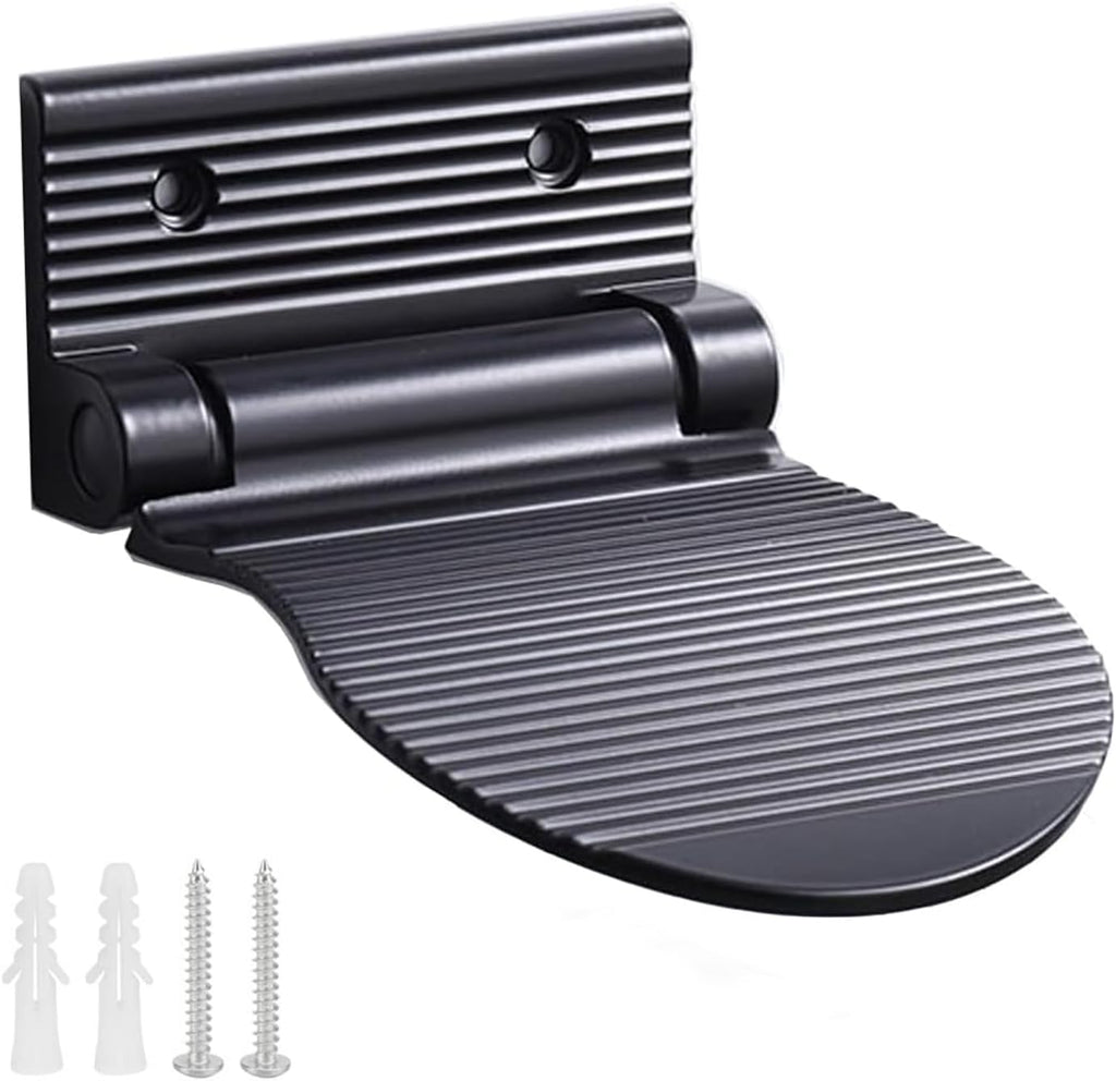 Shower Foot Rest, Shaving & Washing Foot Rest, Heavy Duty Aluminum Alloy Shaving Shelf Fold-Up for Shaving Legs (Black)