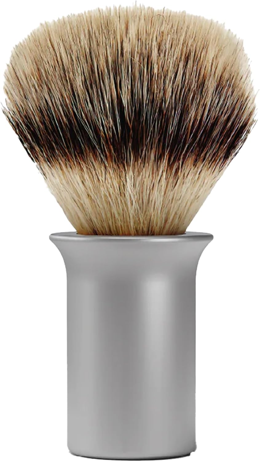 SUPPLY Silvertip Synthetic Shaving Brush for Men – Dense Synthetic Fibers, Thick Lather, Classic Matte