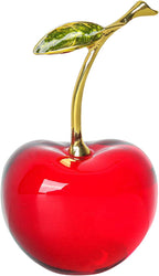ABOOFAN Crystal Cherry Figurine Mini Fruit Ornament 3.14X1.77X1.57In Tabletop Decor for Living Room Kitchen Office Compact Home Decoration
