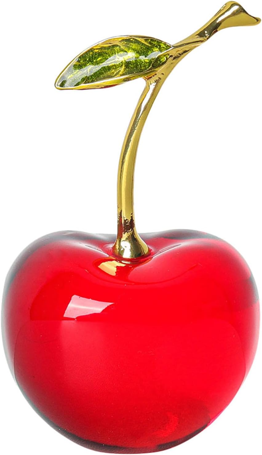 ABOOFAN Crystal Cherry Figurine Mini Fruit Ornament 3.14X1.77X1.57In Tabletop Decor for Living Room Kitchen Office Compact Home Decoration