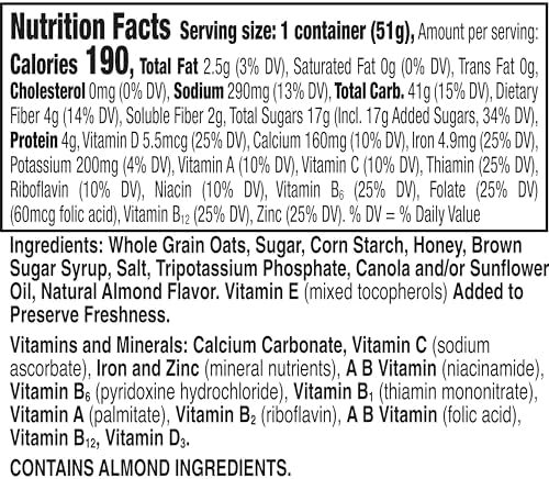 Honey Nut Cheerios Breakfast Cereal Cup, Gluten Free, Single Serve Cereal, 1.8 oz (Pack of 12)