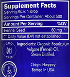 Organic, Fennel Essential Oil, Food Grade – 100% Pure, Fennel Oil, by Zongle Therapeutics, 1 OZ