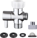 Bidet T Adapter with Shut off Valve,Metal T Valve for Bidet 7/8” X 7/8” X 1/2”or 3/8”,Tee Connector Bidet Attachment for Toilet