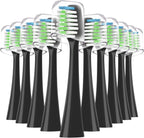Compatible with Waterpik Complete Care 9.0 (CC-01), 5.0 (WP-862) Sonic Electric Toothbrush Replacement Brush Heads STRB-10WB, Soft Bristle, 10 Pack (Black)