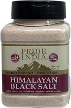 Pride Of India - Himalayan Black Salt (Kala Namak) Extra Fine, 1 Pound (16oz) Dual Sifter Jar - 84+ Natural Mineral Enriched - Great for Vegan Tofu Scrambles - Natural Faux Egg Flavor - Egg replacment