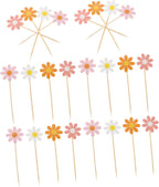 Cabilock 40Pcs Daisy Flower Cake Toppers Floral Cupcake Picks Lightweight Cake Decorating Supplies for Wedding Birthday Party Dessert Table Enhancement