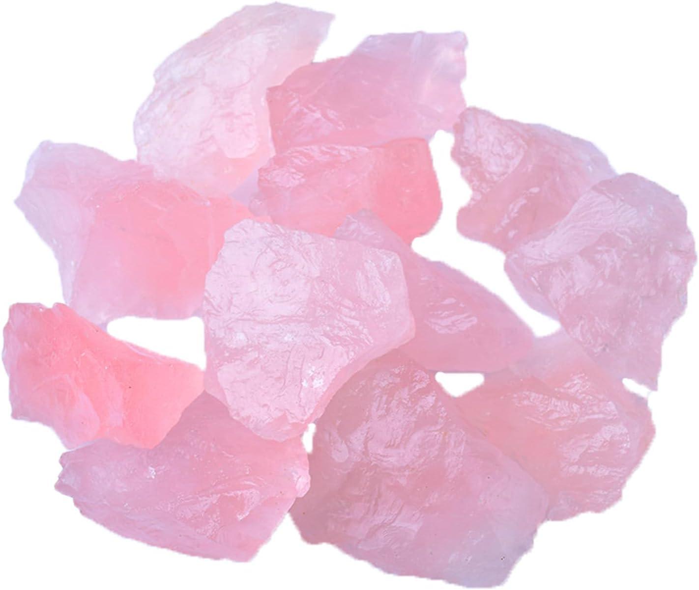 Raw Crystals, Large 1.2-2.0" Healing Crystal Natural Rough Stones for Intuition,Chakra,Meditation,Decoration,Polishing,Energy Work (Pink Quartz, 3.5oz-1.2-2.0"raw Crystals)