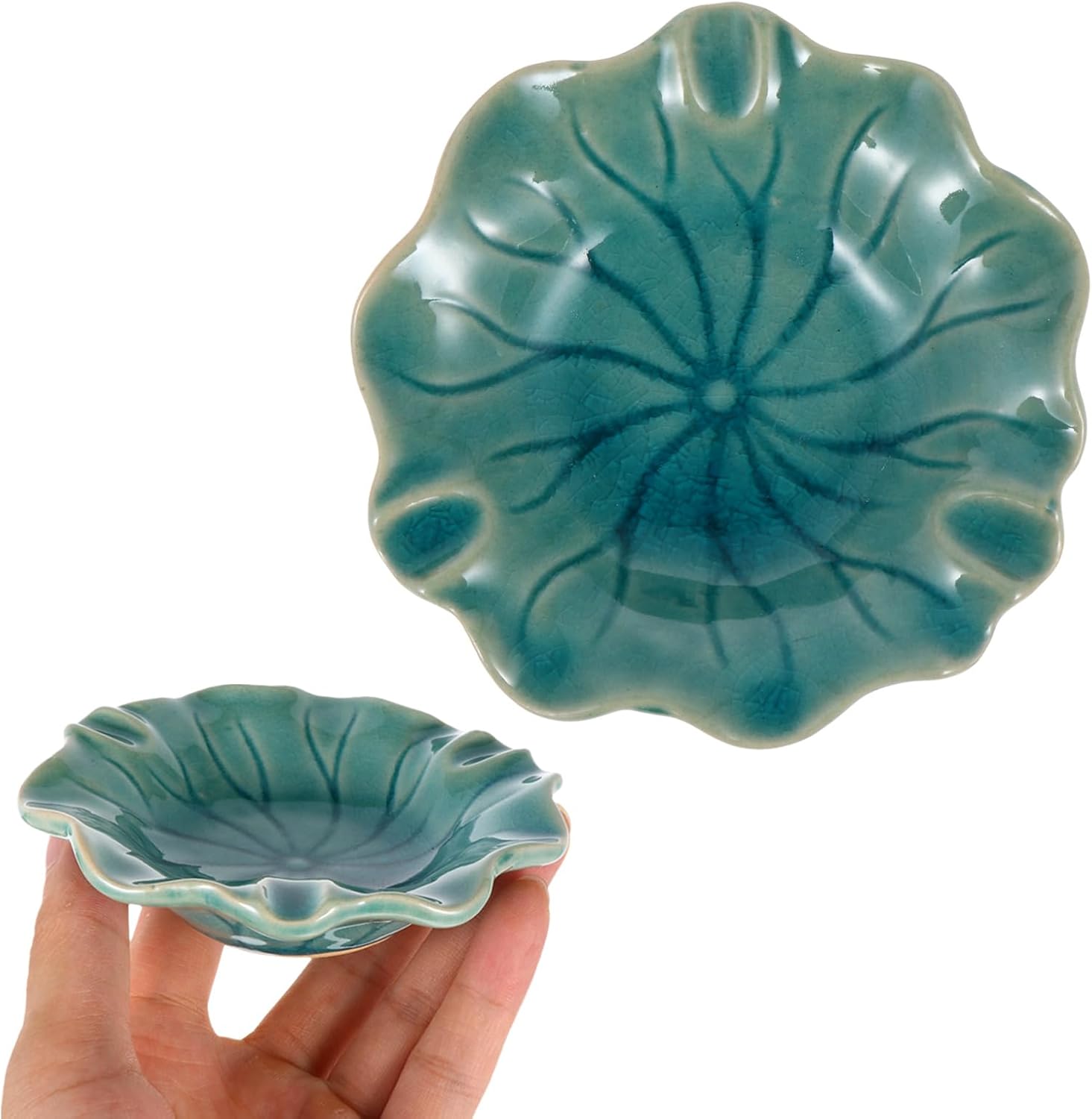 Ceramic Dish for Electric Oil Aromatherapy Burner Warmer Diffuser Bowl Holder Essential Oil Plate Tealight Candle Holder Bowl Home Decoration Blue