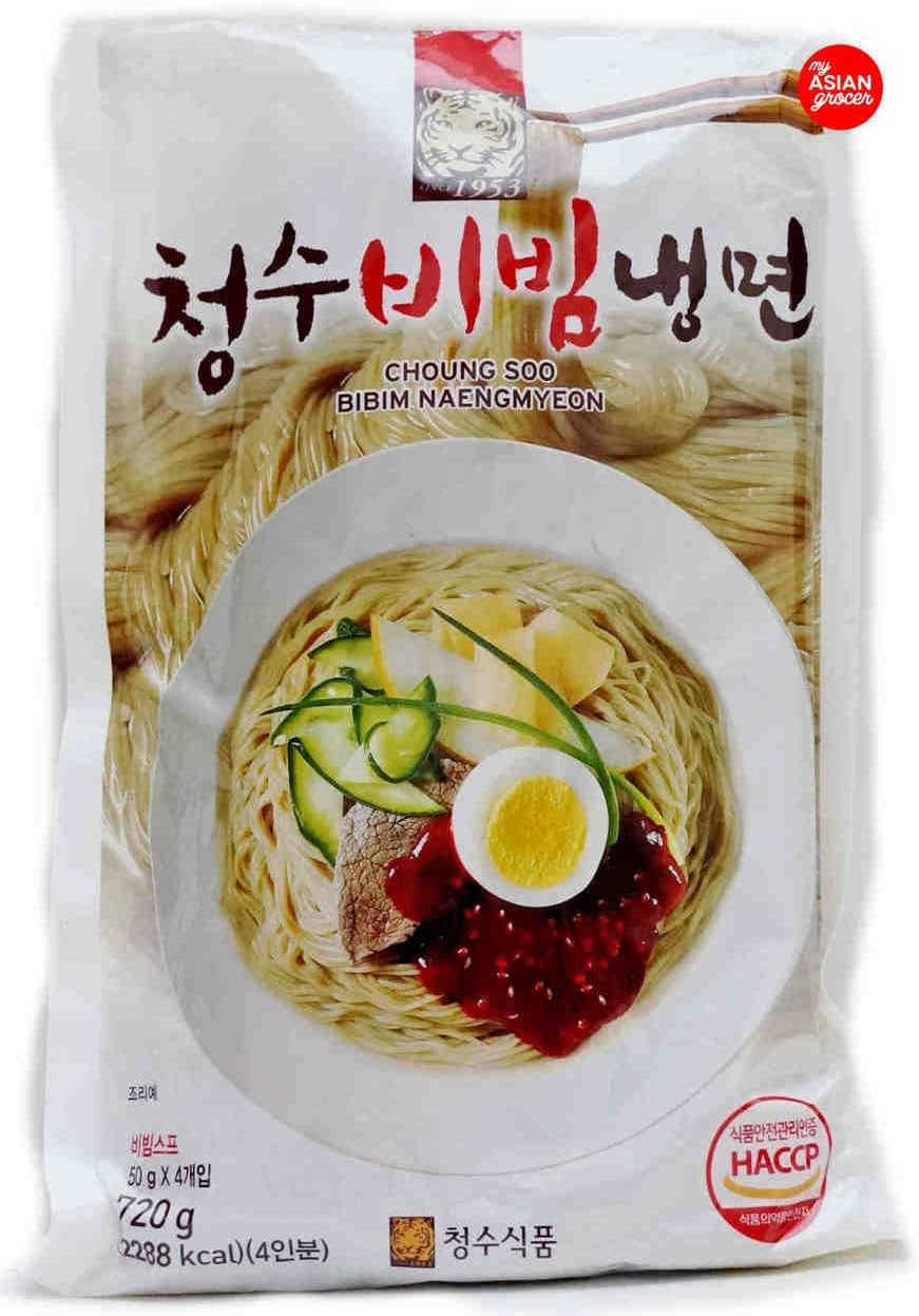 Choung Soo Naeng Myeon, Oriental Style Korean Cold Noodle (Spicy Cold Noodles (비빔냉면), 1 Pack (4 Serving))