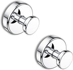 Bntuk Suction Cup Hooks for Shower, Removable Towel Hooks for Bathroom Window Glass Door Wall, Bath Robe Looafh Hook for Hanging - 2 Pack, Chrome