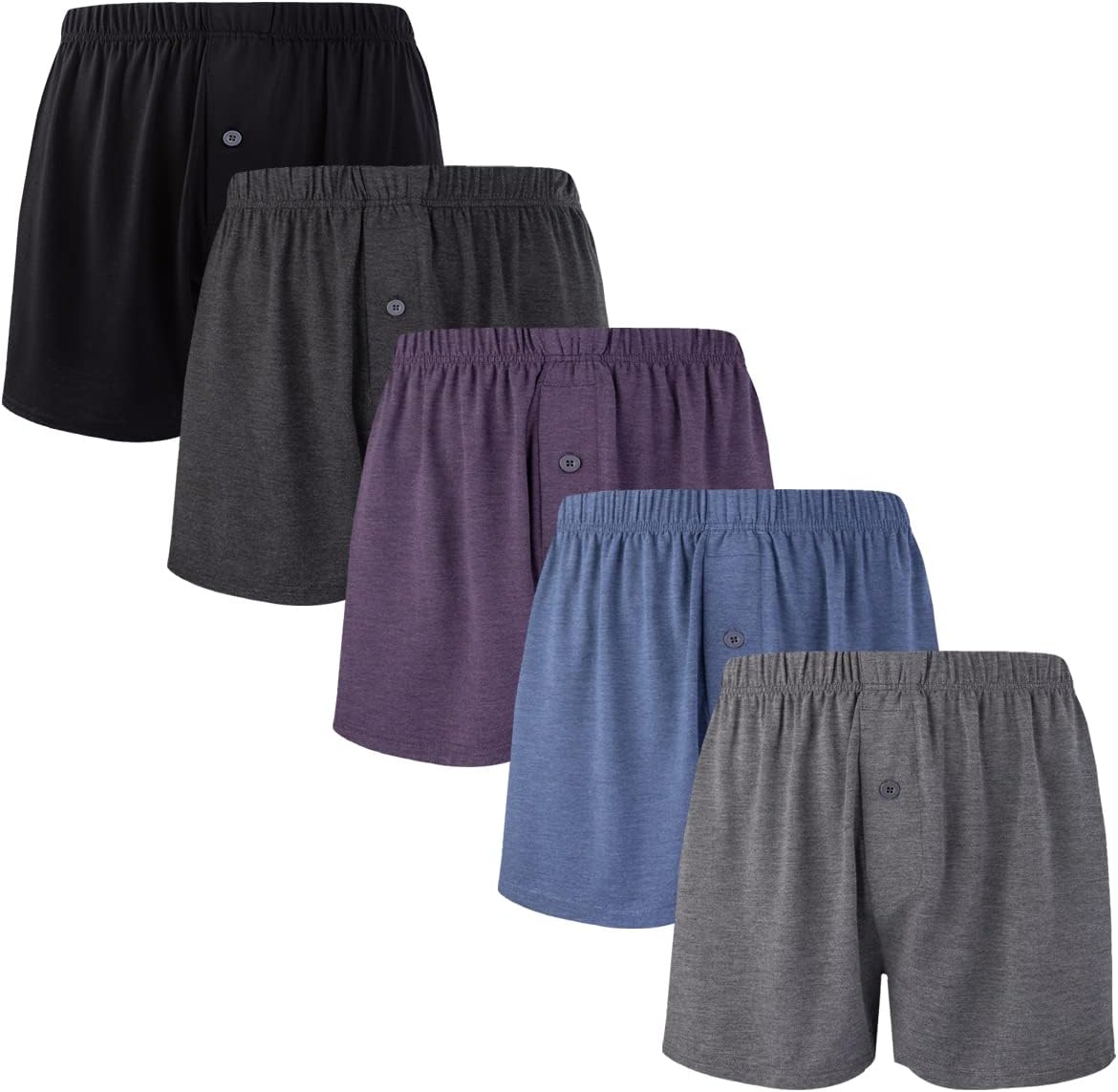 BAMBOO COOL Mens Boxers Short Classic Fit Soft Casual Underwear Loose Breathable Boxer Shorts for Men