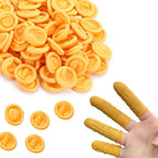 200pcs Latex Finger Cots Protective Fingertips Gloves Rubber Industrial Fingerstall Sleeves (Yellow)