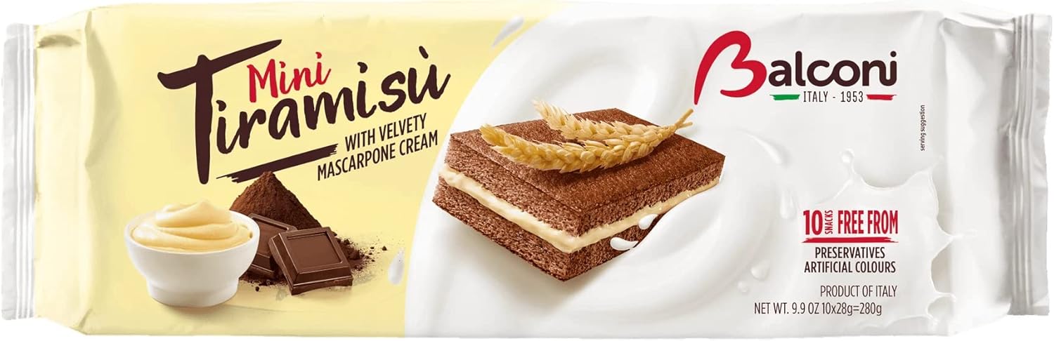 Balconi Mini-Tiramisu Snack Cakes - 10 cakes per pack