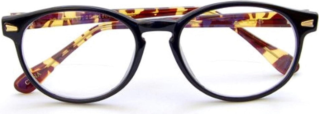 IB The Actor BIFOCAL Unisex Round Reading Glasses, Readers for Men and Women, Black and Tortoise +3.00
