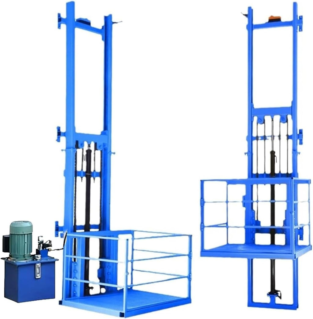 1-Ton/2200-Pound Capacity Electric Lift Table, Wall-Mounted Freight Elevator for Factory, Warehouse, and Home Use, 9.8-Foot Lift Height Hydraulic Lift Track Crane(6.5FT Lifting Height)