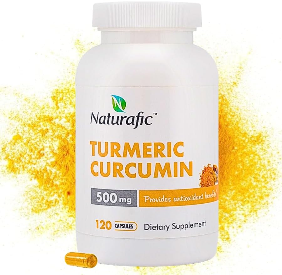 Turmeric Curcumin with Piperine Capsules - 500mg per Capsule,120 Count - Supplement with Black Pepper for Enhanced Absorption Non-GMO, Gluten-Free