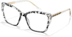 Reading Glasses for Women Trendy TR90 Blue Light Blocking Metal Frame Readers Stylish Square Cat Eye Eyewear