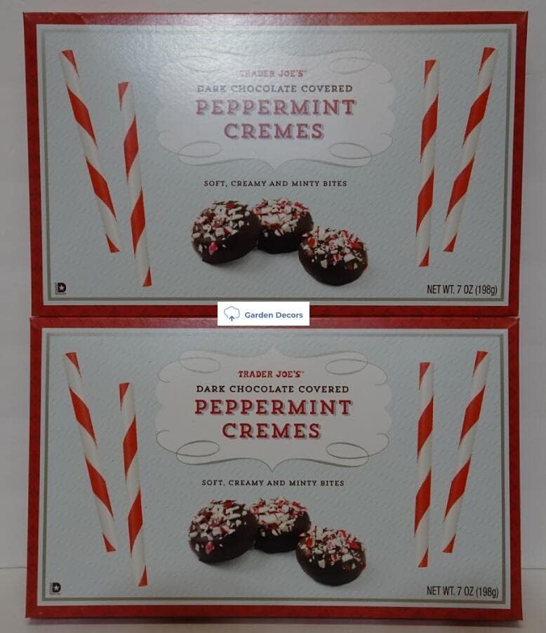 Trader Joe’s Dark Chocolate Covered Peppermint Cremes 7oz 198g (Two Boxes)